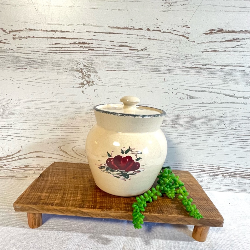 Vintage Casey pottery canister apples jar storage decor